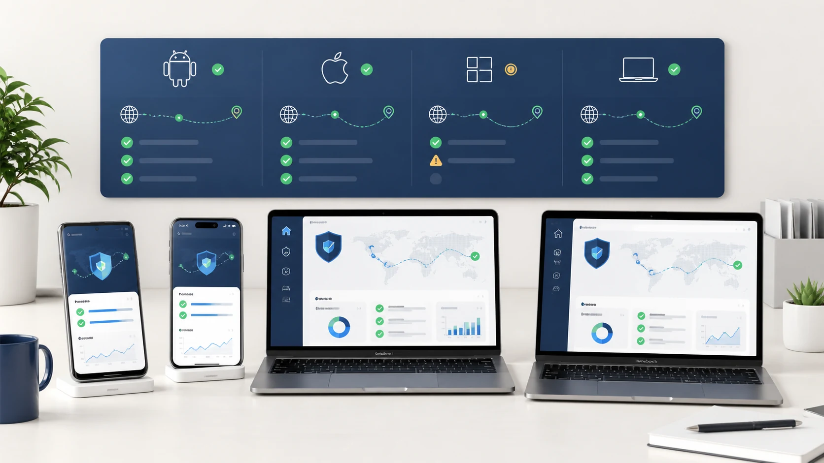 老王VPN Android、iOS、Windows 与 Mac 下载状态复核示意